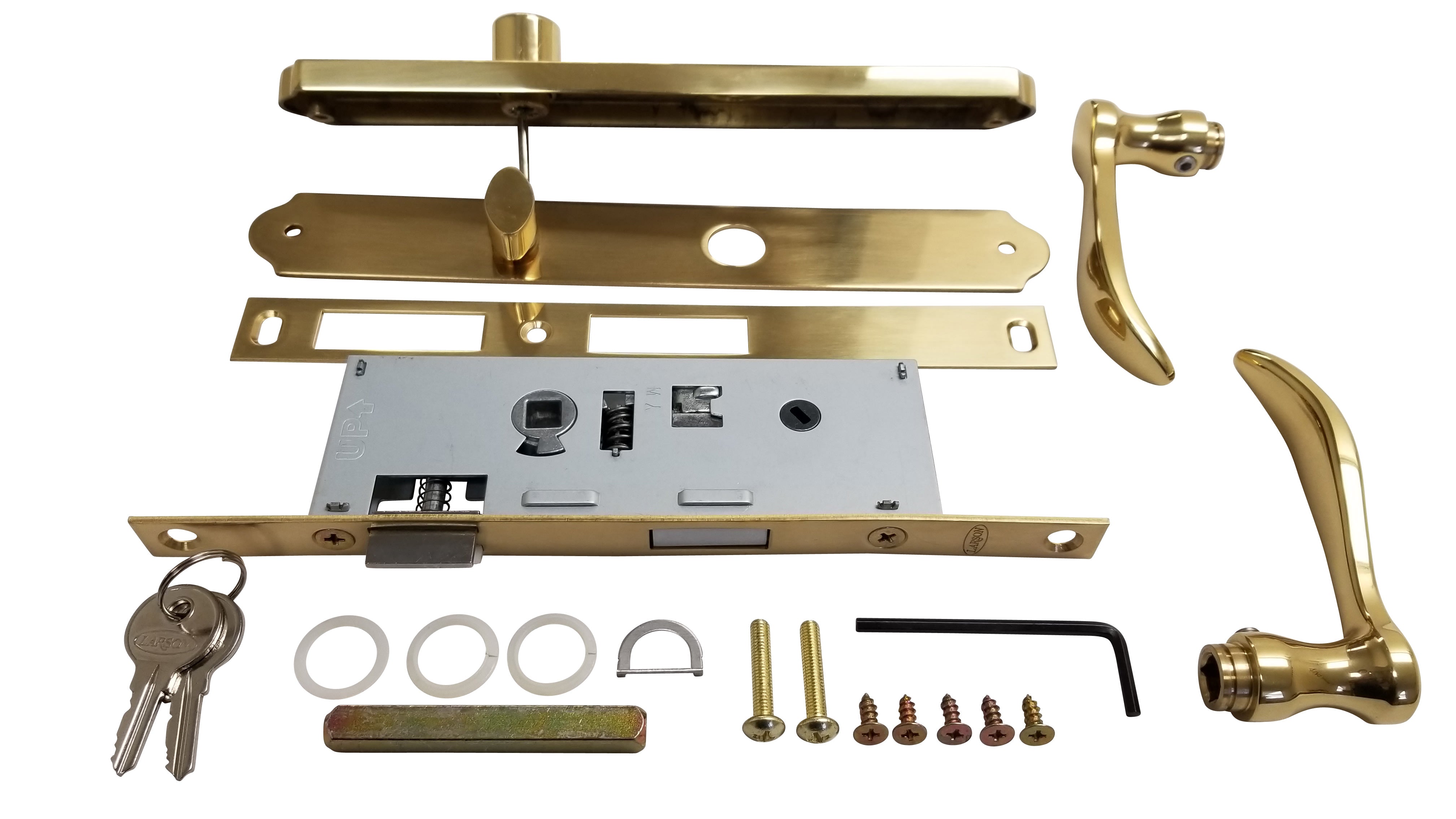【CPC-L24】BoN OLDER DOORS Bright Brass Mortise Handle Kit for 1- 5/16