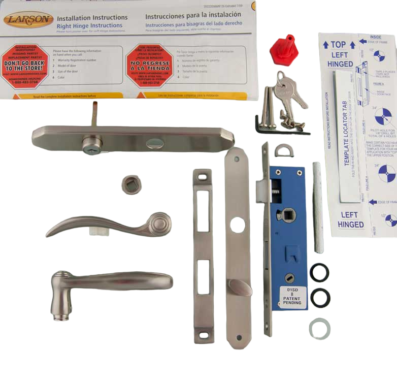 Brushed Nickel RETROFIT Mortise Handle Kit with Key Lock