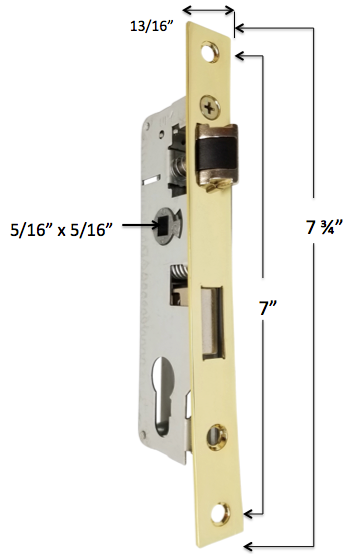 Latch Assembly for Pella Select Mortise Handle Kit with Key Lock, 7/8" Backset