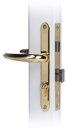 OLDER DOORS Bright Brass Mortise Handle Kit - 7/8" Backset