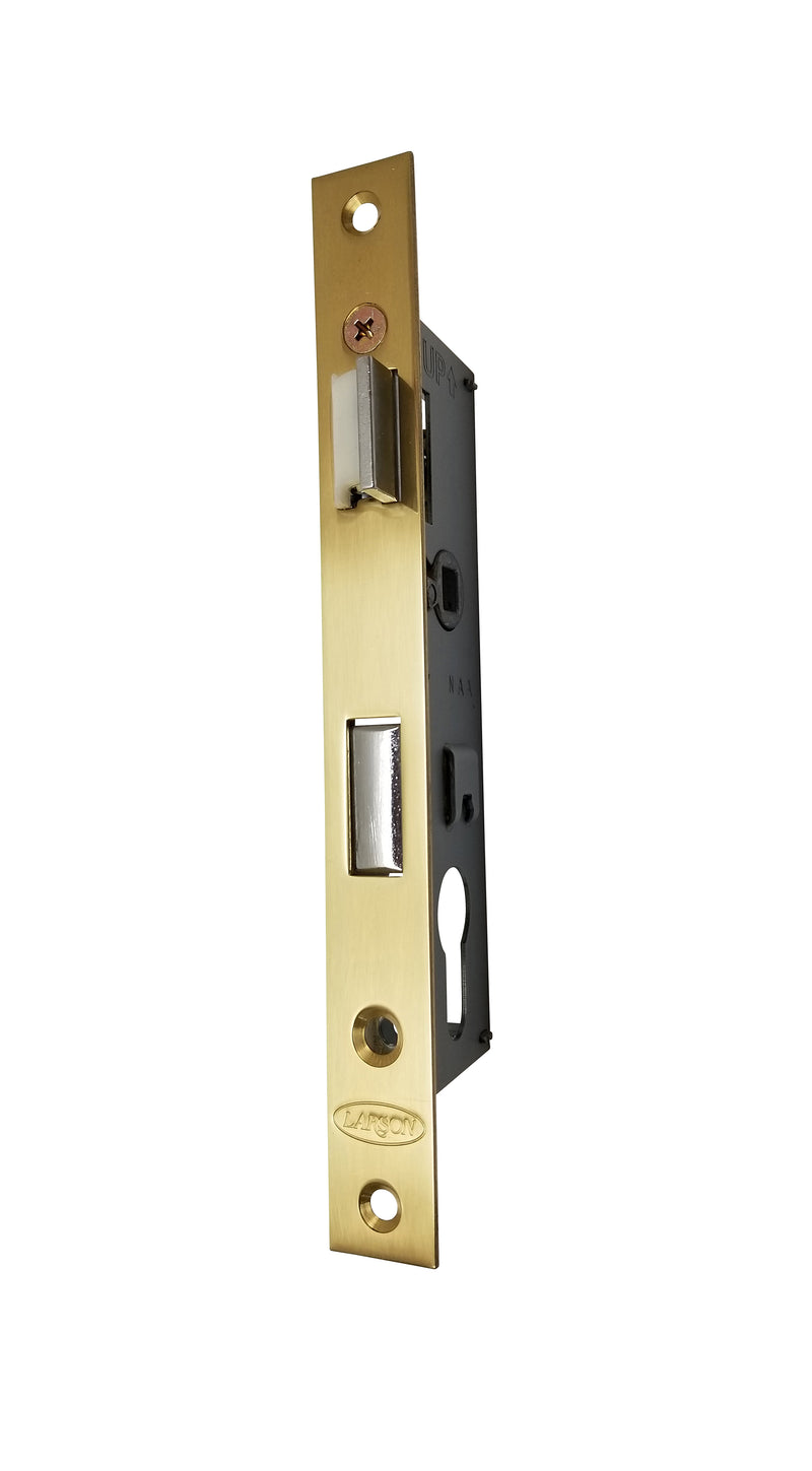 Mortise Latch Assembly for Larson Storm Doors Euro Key Cylinder Lock, 7/8" Backset