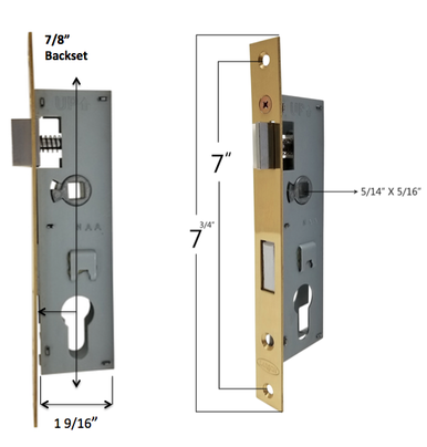 Older Mortise Handle Kit with Key Lock