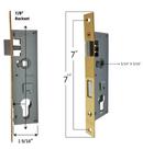 Mortise Latch Assembly for Larson Storm Doors Euro Key Cylinder Lock, 7/8" Backset