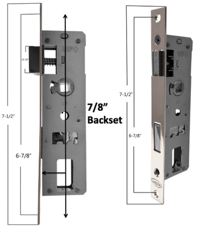 Mortise Hardware Kit With Key And Deadbolt For 1-1/4" Full Glass Storm Doors