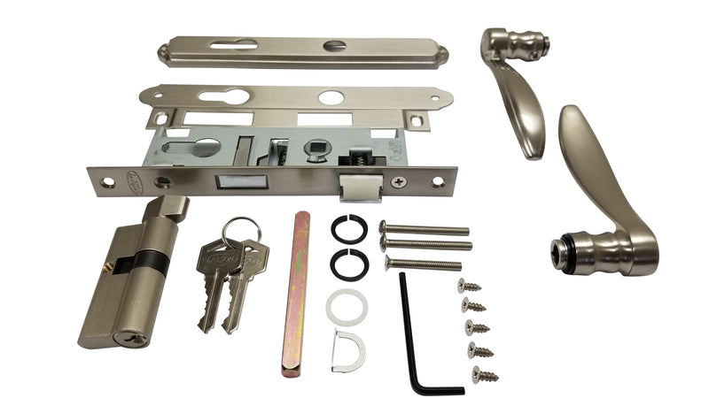 Older Mortise Handle Kit with Key Lock and Deadbolt