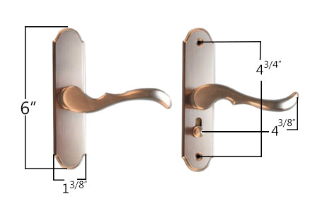 ONLY Inside or Outside Handle for Larson Solid Core Door, 4 - 3/4" - Choose Color