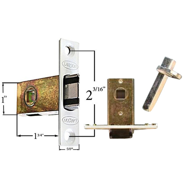 Latch Assembly with Spindle for Larson Mortise Handle Solid Core Door