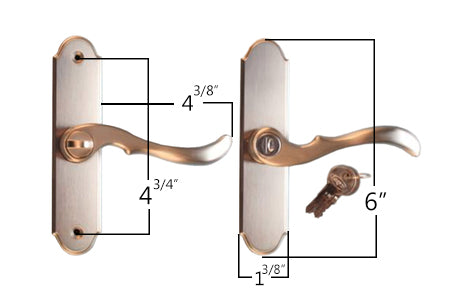 ONLY Inside or Outside Handle with KeyLock for Larson Solid Core Door, 4 - 3/4"