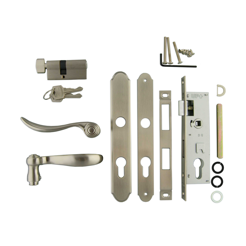 Mortise Hardware Kit With Key And Deadbolt For 1-5/8" Full Glass Storm Doors