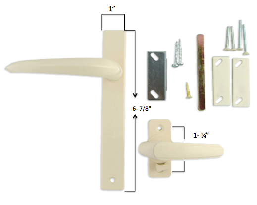 Lever Handle - Surface Mount Kit Fits Solid Core Larson Doors 1 3/4"