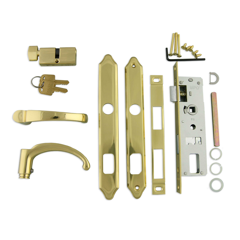 Mortise Hardware Kit With Key And Deadbolt For 1-1/4" Full Glass Storm Doors