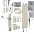 Satin Nickel Outside Handle + Color Match Inside Handle with Double Closer Kit
