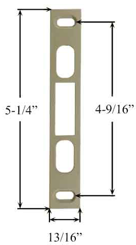 Pella Strike For 2 Bolt Mortise Lock - 5.25"