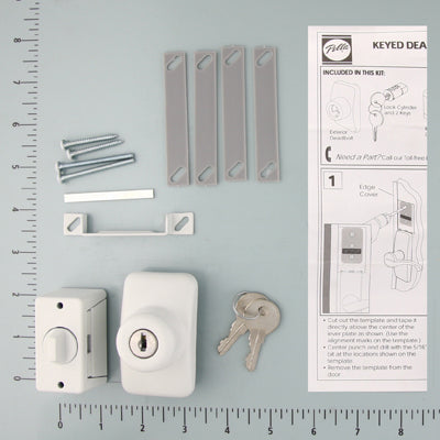 White Optional Deadbolt Kit