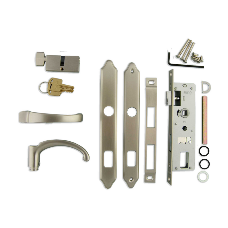 Mortise Hardware Kit With Key And Deadbolt For 1-1/4" Full Glass Storm Doors