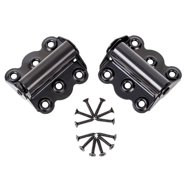 Self-Closing Spring Door Hinge Set (Black)