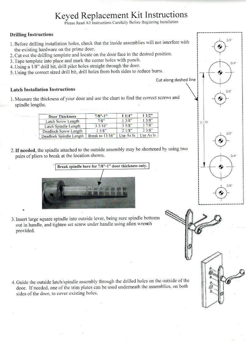 Surface Mount Replacement Handle Kit - Fits 370-81 Model