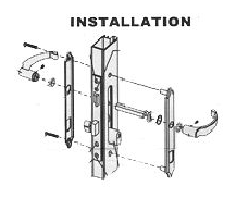 Mortise Hardware Kit With Key And Deadbolt For 1-1/4" Full Glass Storm Doors