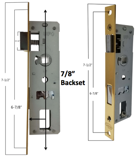 Mortise Latch Assembly for Larson Storm Doors, 7/8" Backset