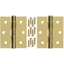 Steel Hinge 3" X 2.5" X 0.08, Brass Plated